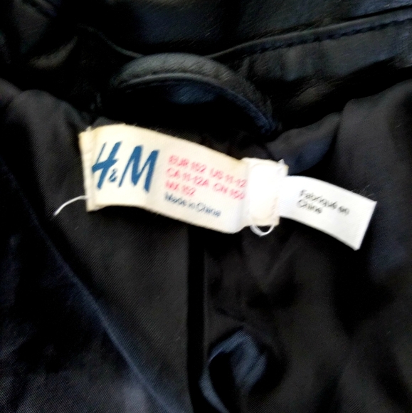 H&M Boys Faux Leather Jacket Size11-12 - Picture 3 of 3